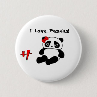 Panda, h, I Love Pandas! - Customized Pinback Button