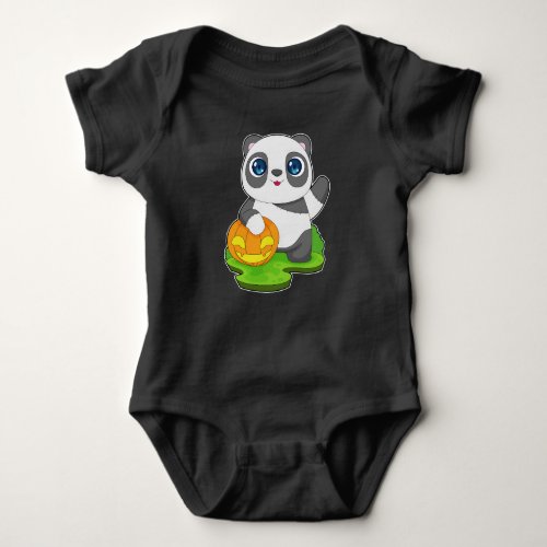 Panda Halloween Pumpkin Baby Bodysuit