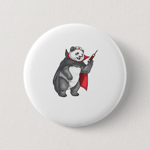 Panda Halloween Vampire Nurse Oversized T-Shirt Button