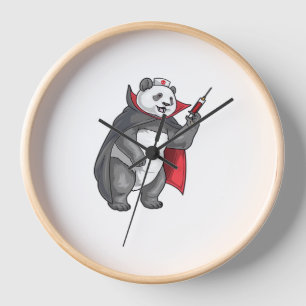 Panda Halloween Vampire Nurse Oversized T-Shirt Clock