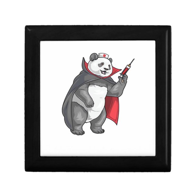 Panda Halloween Vampire Nurse Oversized T-Shirt Gift Box (Front)