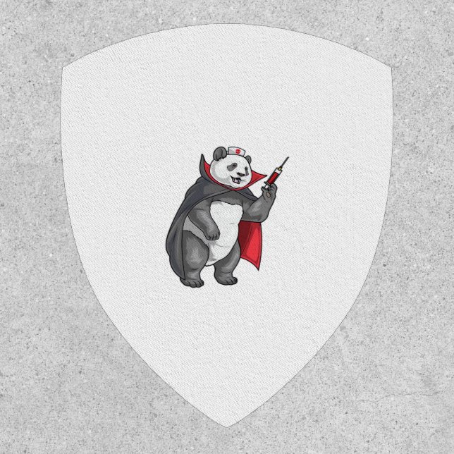 Panda Halloween Vampire Nurse Oversized T-Shirt Patch (Front)