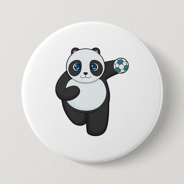 Panda Handball player Handball Button (Front)