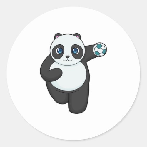 Panda Handball player Handball Classic Round Sticker