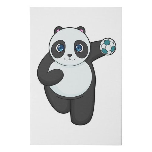 Panda Handball player Handball Faux Canvas Print