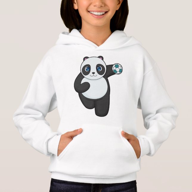 Panda Handball player Handball Hoodie (Front)