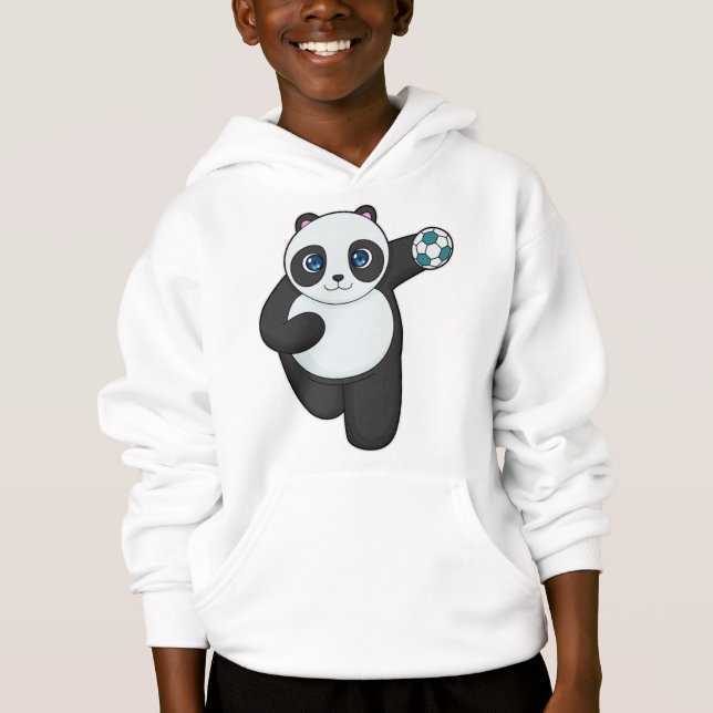 Panda Handball player Handball Hoodie (Front)