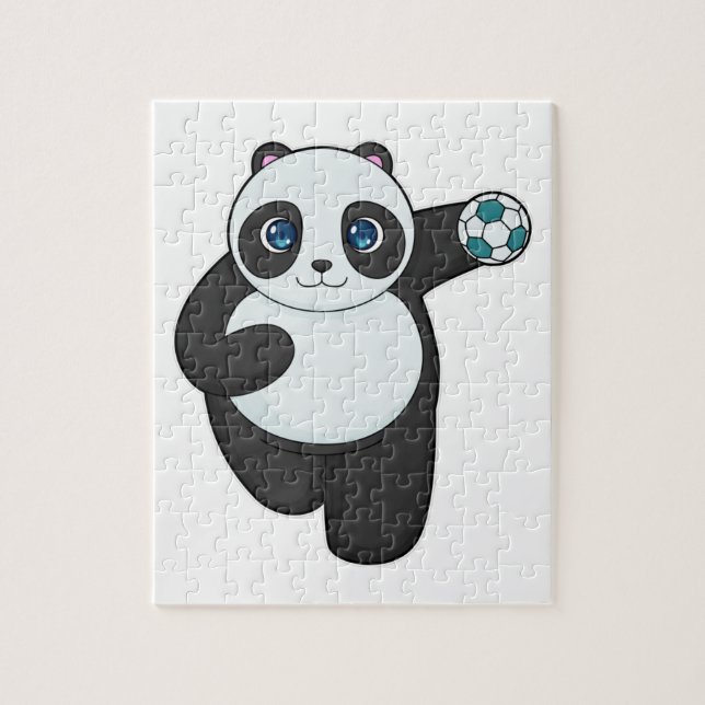 Panda Handball player Handball Jigsaw Puzzle (Vertical)