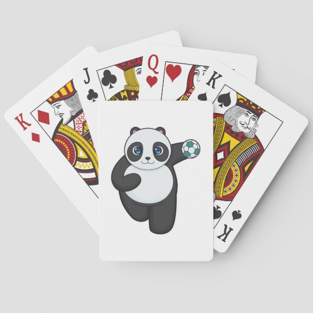 Panda Handball player Handball Poker Cards (Back)