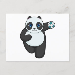 Panda Handball player Handball Postcard