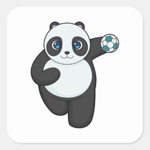 Panda Handball player Handball Square Sticker