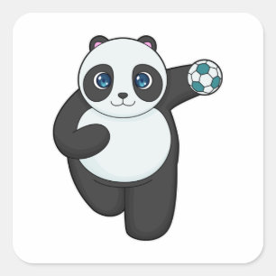 Panda Handball player Handball Square Sticker