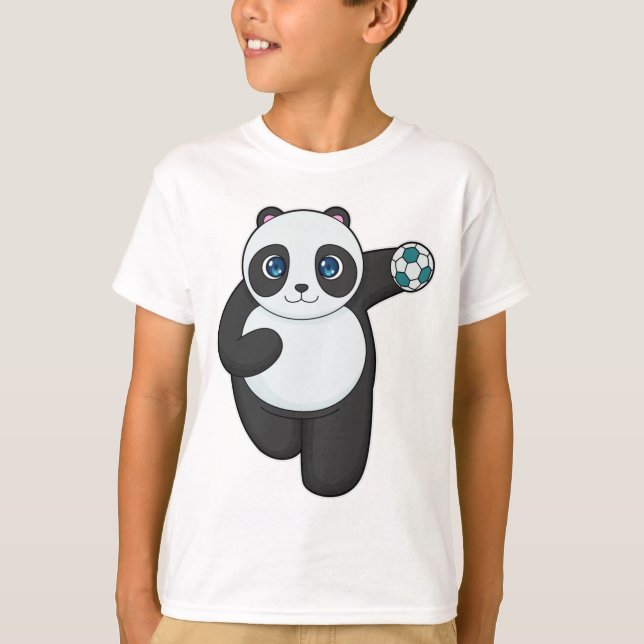 Panda Handball player Handball T-Shirt (Front)