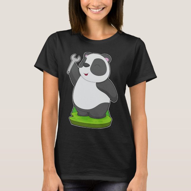 Panda Handyman Wrench T-Shirt (Front)