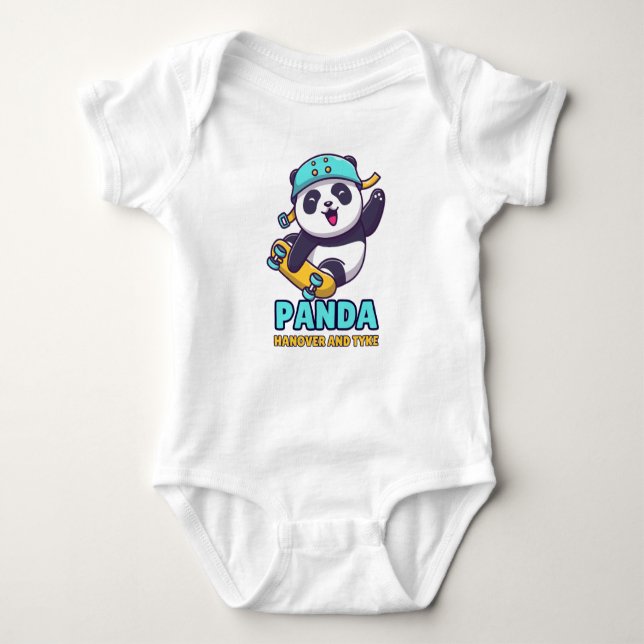 Panda hangover and tyke baby bodysuit (Front)