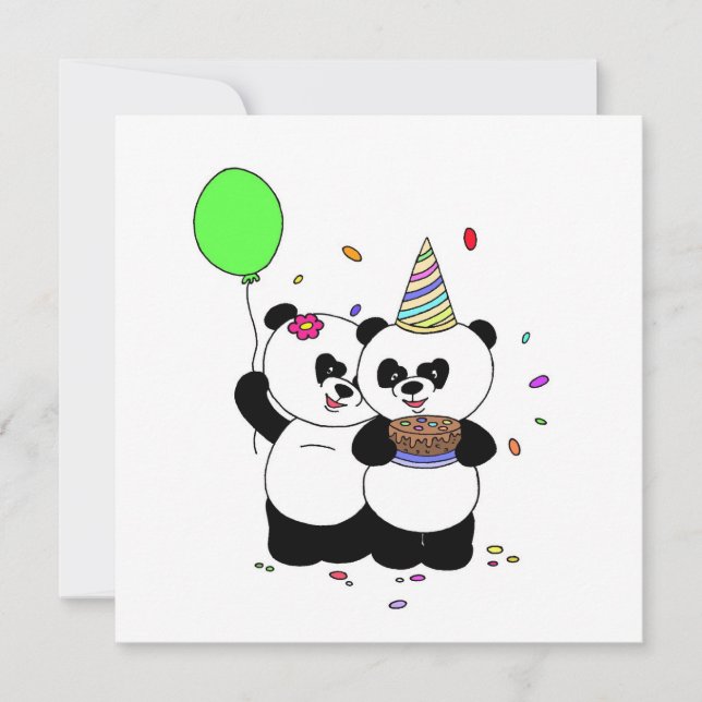 Panda Happy Birthday Card (Front)