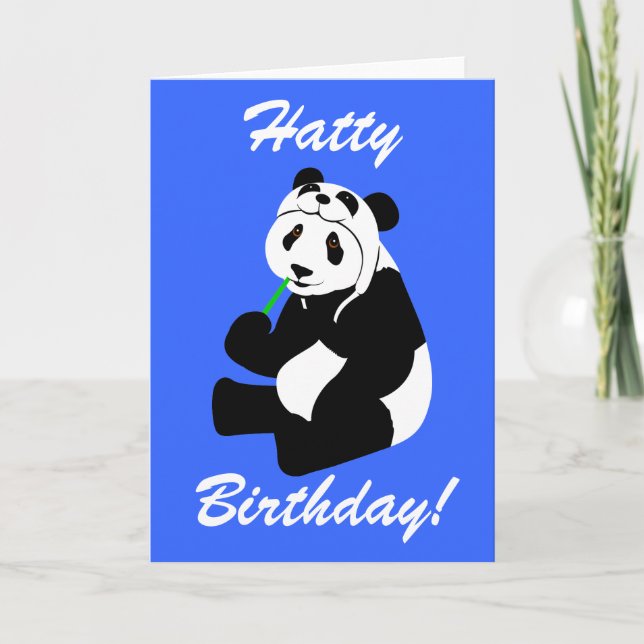 Panda Hat (birthday) Card (Front)