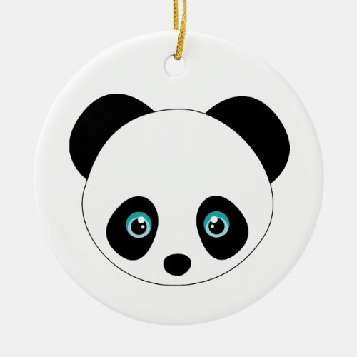 Panda Head Ceramic Ornament