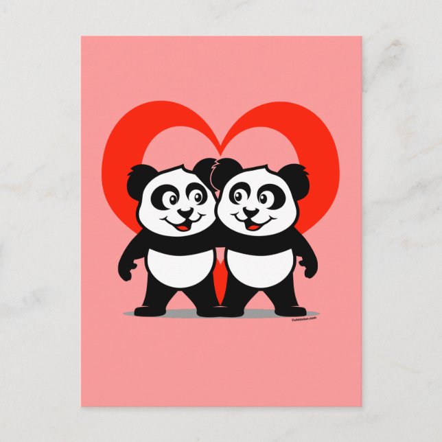 Panda Heart Postcard (Front)