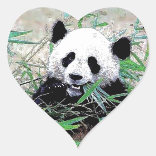 Panda Heart Sticker