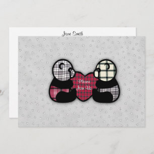 Panda Heart Wedding Invitation