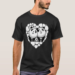 Panda Heart Zoo Animal   Bear Animal  2 T-Shirt