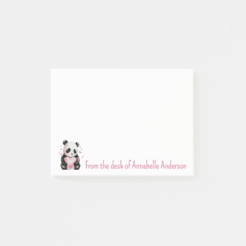 Panda Hearts Personalize Post_it Notes