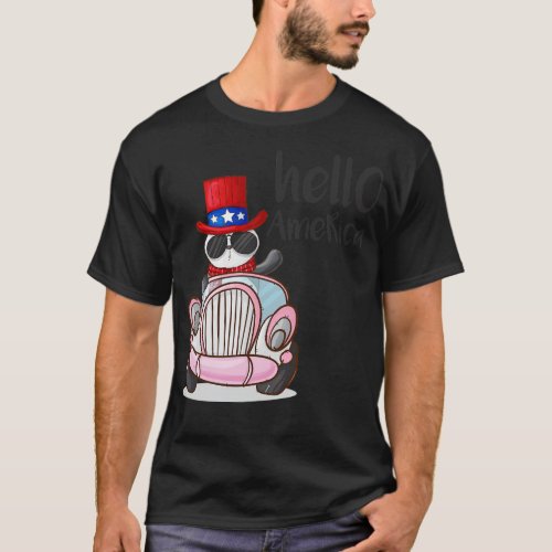 Panda Hello America T_Shirt