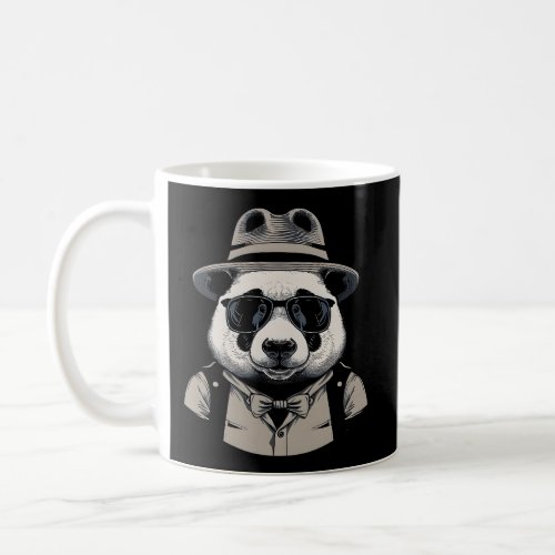 Panda Hipster Style Sunglasses And Coffee Mug
