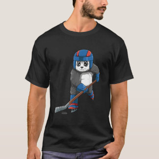 Panda Hockey Panda Playing Hockey Panda T-Shirt
