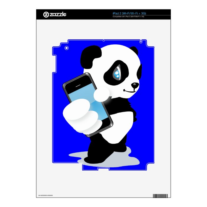 Panda holding an iPhone iPad 2 Skin