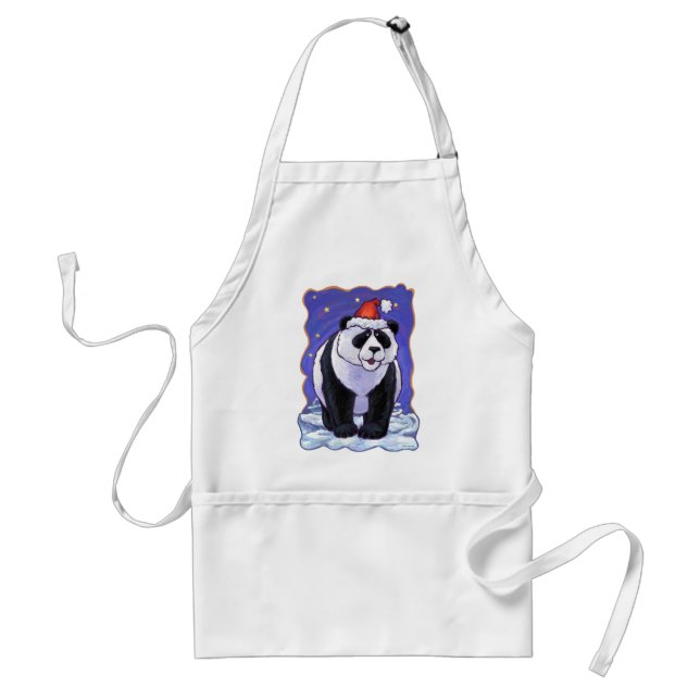 Panda Holiday Adult Apron (Front)
