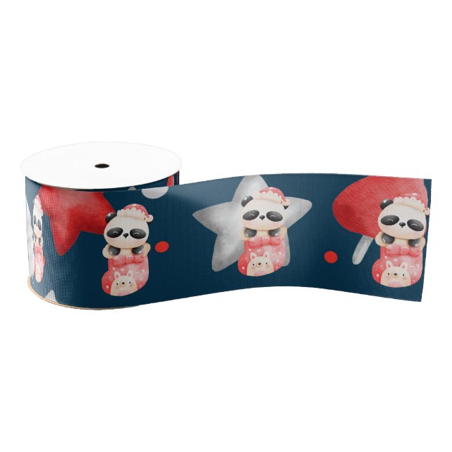 Panda Holidays Customize Grosgrain Ribbon (Spool)