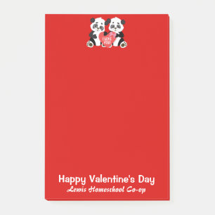 Panda Homeschool Co-op Valentine's Day Post-it Notes