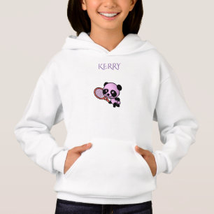 Panda hoodie with personalized name.
