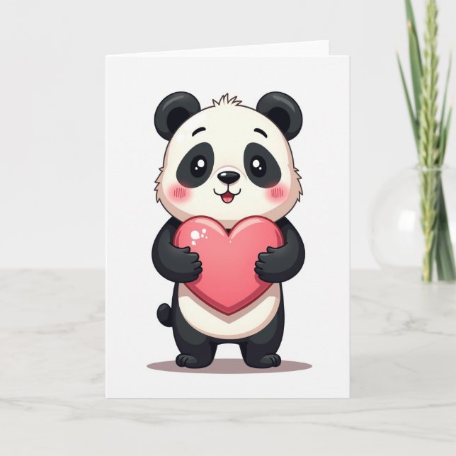 Panda Hugs Heart Card (Front)