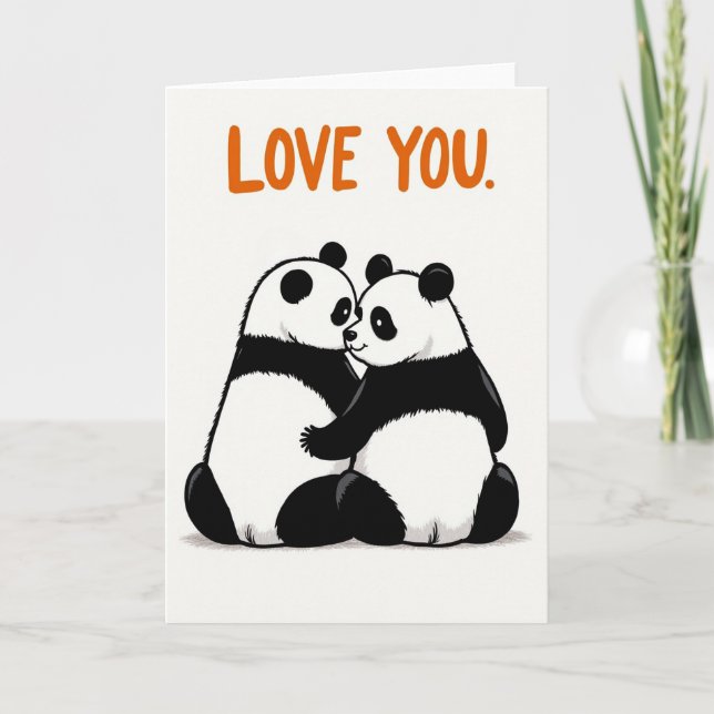 Panda Hugs Love You Card (Front)