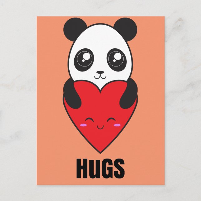 Panda Hugs Postcard (Front)