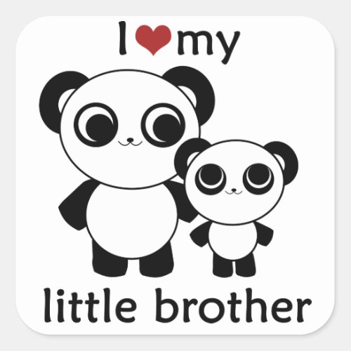 Panda _ I love my little brother _ sticker