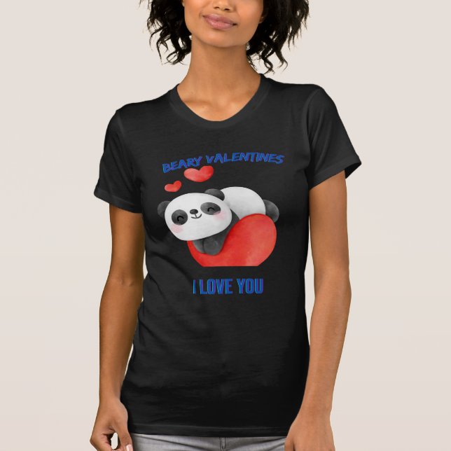 Panda I Love You Valentines-Girlfriend T-Shirt (Front)