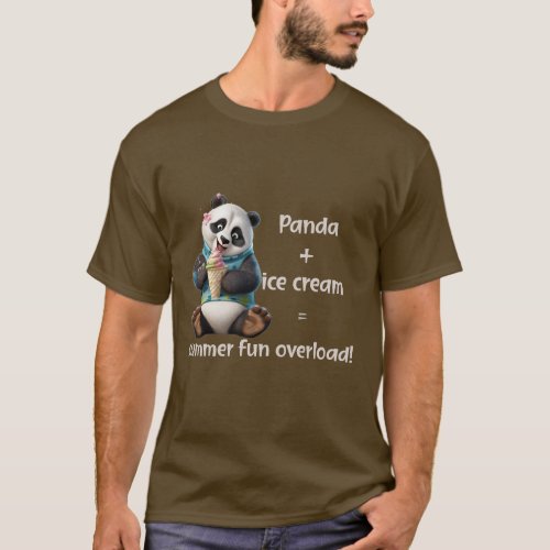 panda ice creamsummer fun overload T_Shirt