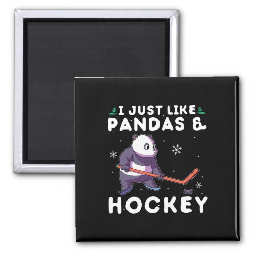 Panda Ice Hockey I Just Love Pandas  Magnet