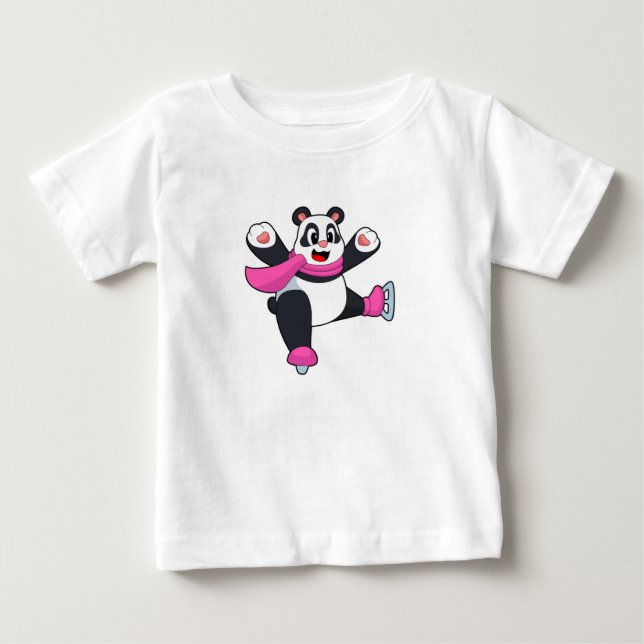 Panda Ice skating Ice skates Baby T-Shirt (Front)