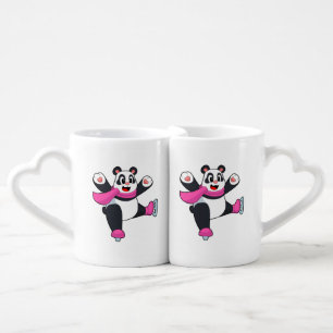 Panda Ice skating Ice skates Coffee Mug Set