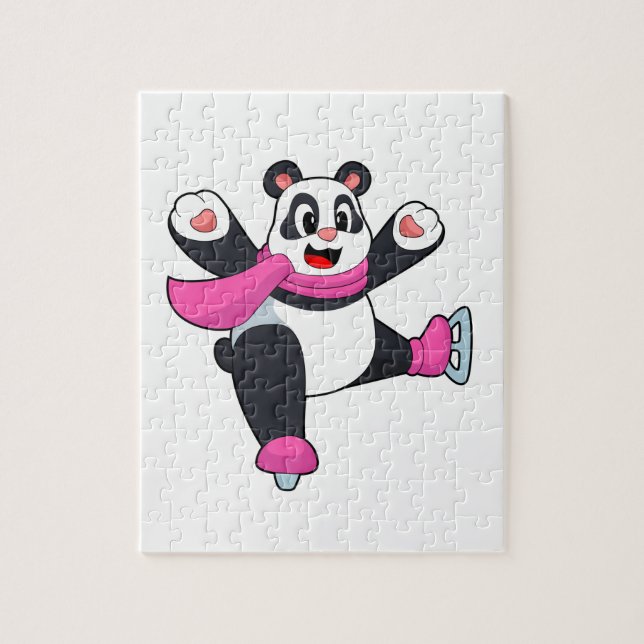 Panda Ice skating Ice skates Jigsaw Puzzle (Vertical)