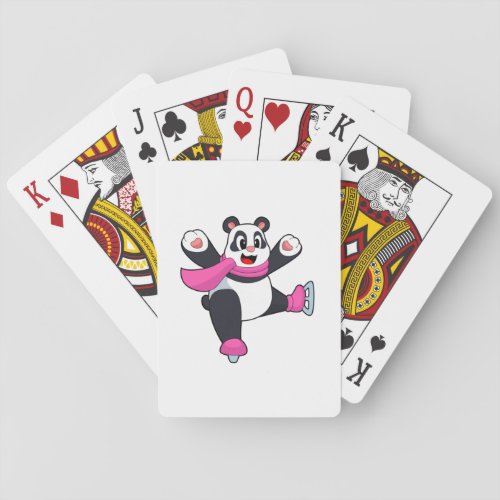 Panda Ice skating Ice skates Playing Cards