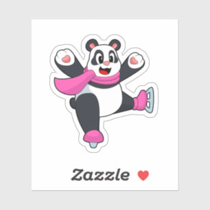 Panda Ice skating Ice skates Sticker