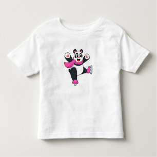 Panda Ice skating Ice skates Toddler T-shirt