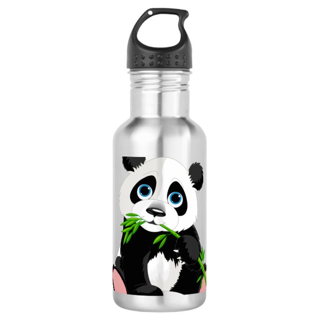 Panda illustration design stainless steel water bottle (Front)