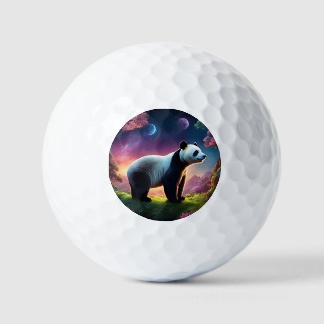 Panda in a Fantasy Garden Golf Balls (Front)